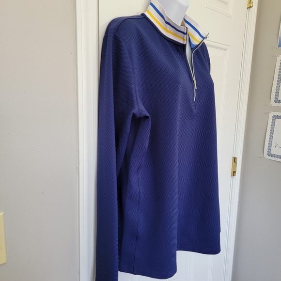 Lady Hagen Navy Blue Quarter Zip Contrast Collar Lightweight Golf Pullover XL - Picture 4 of 10
